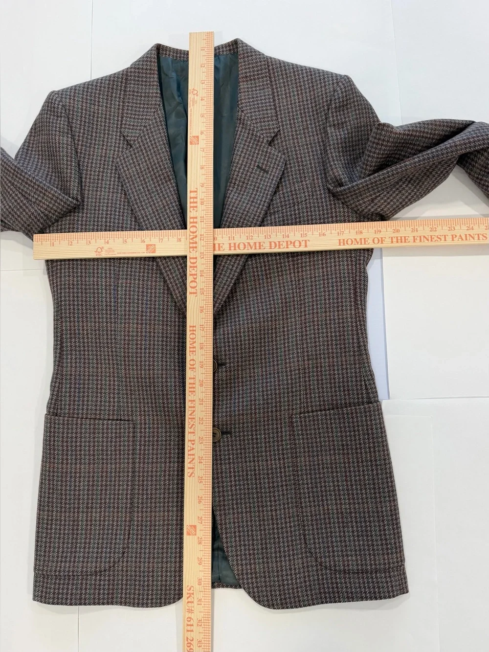 Vintage Marzotto Serie Oro Brown Houndstooth Italian Wool Zignone Blazer (48 R)